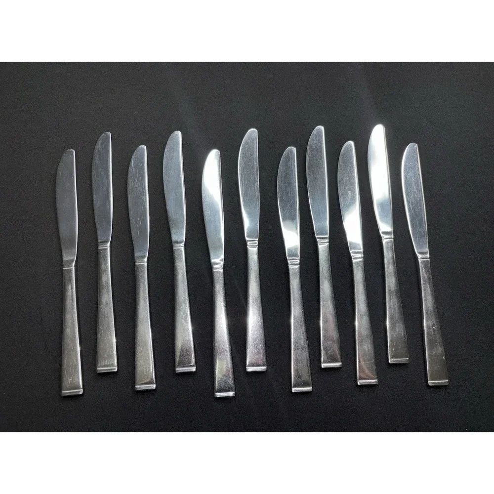 Wallace Georgetown Stainless Silverware Korea - Dinner Knife Lot Of 11 Knives